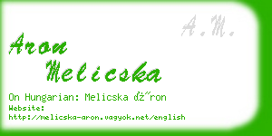 aron melicska business card